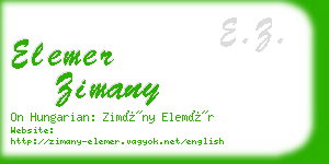 elemer zimany business card